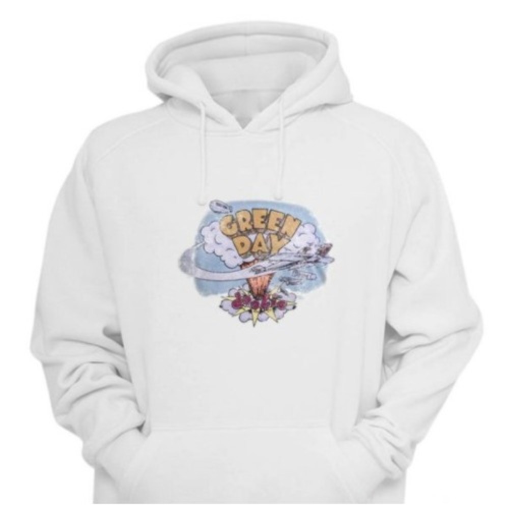 Green Day Dookie Official Album Artwork Hoodie‎ Mens Size Small White Pullover
